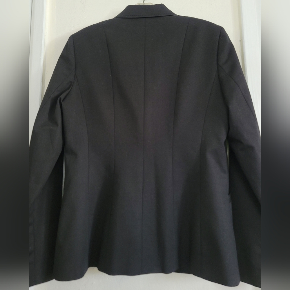 Tahari True Black Stretch Cotton Three Button Career Blazer Size Large - Picture 11 of 14
